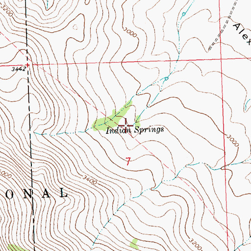 Topographic Map of Indian Springs, MT