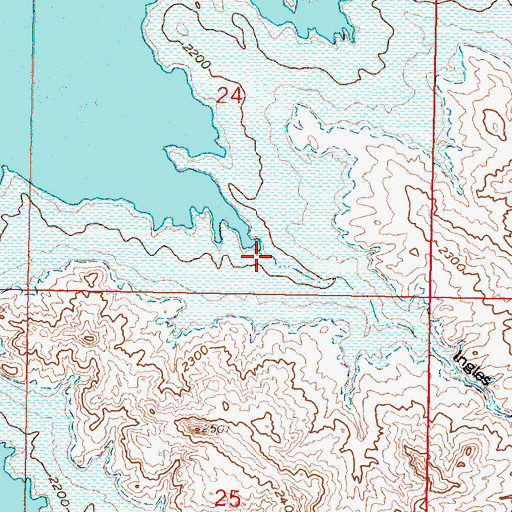 Topographic Map of Ingles Coulee, MT