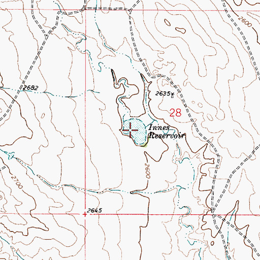 Topographic Map of Innes Reservoir, MT