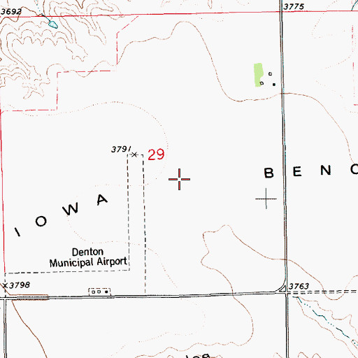 Topographic Map of Iowa Bench, MT