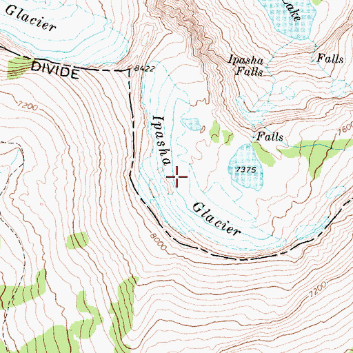 Topographic Map of Ipasha Glacier, MT