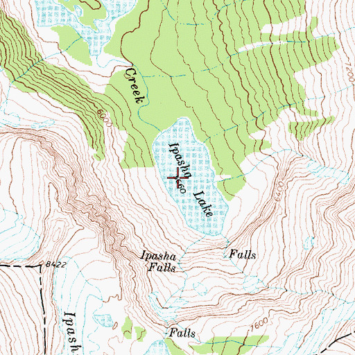 Topographic Map of Ipasha Lake, MT