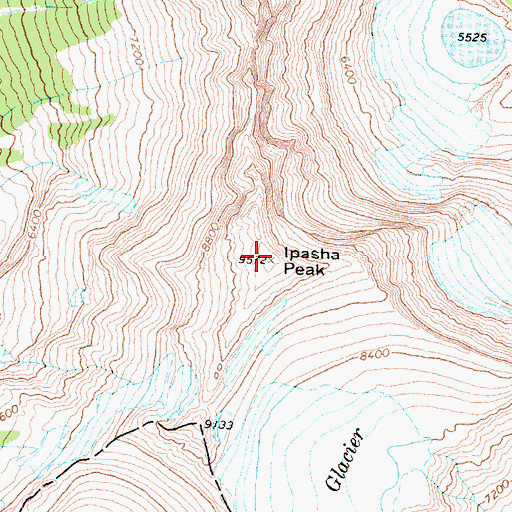 Topographic Map of Ipasha Peak, MT