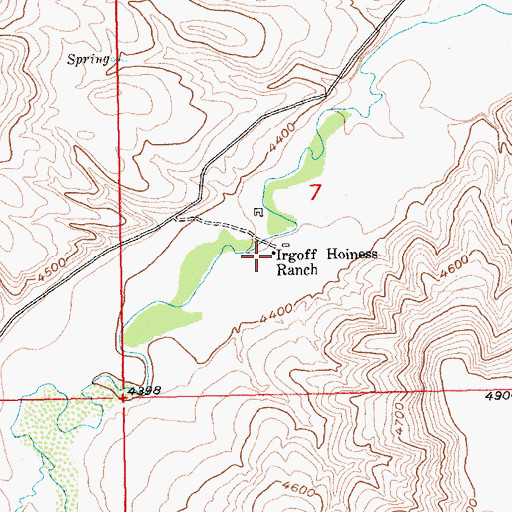 Topographic Map of Irgoff Hoiness Ranch, MT