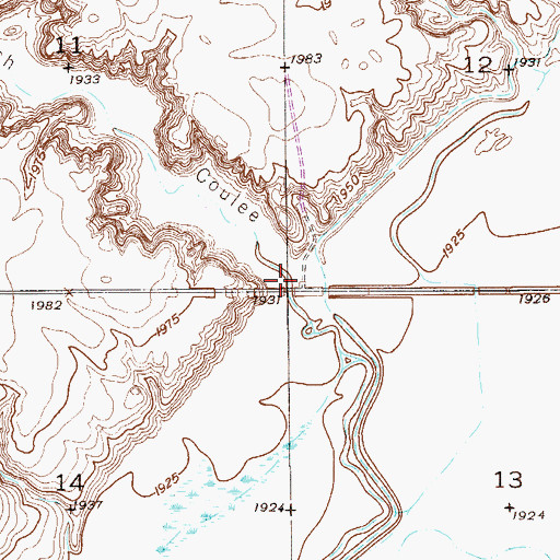 Topographic Map of Irish Coulee, MT