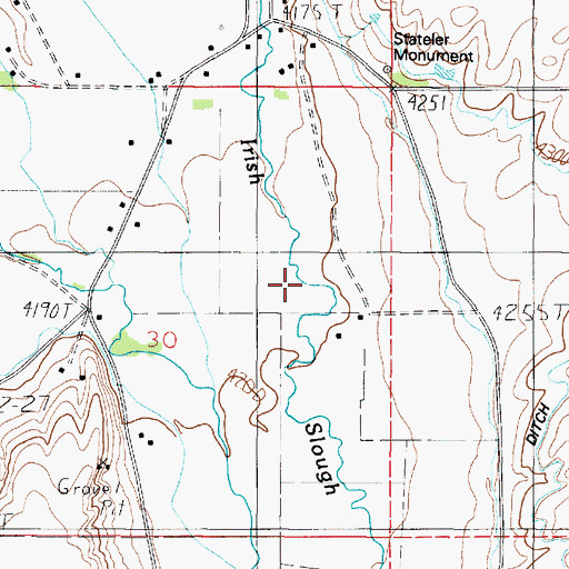 Topographic Map of Irish Slough, MT