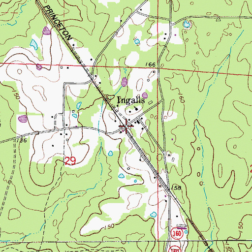Topographic Map of Ingalls, AR