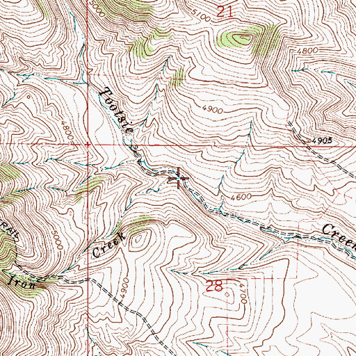 Topographic Map of Iron Creek, MT