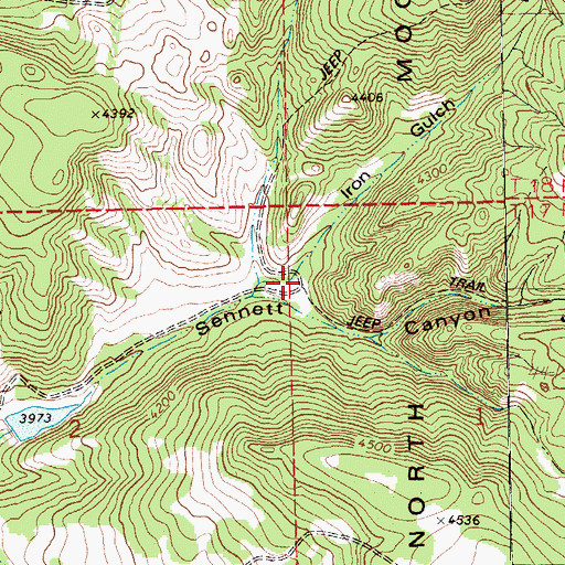 Topographic Map of Iron Gulch, MT