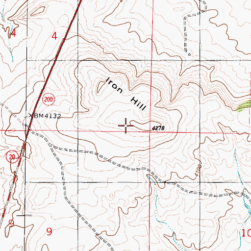 Topographic Map of Iron Hill, MT