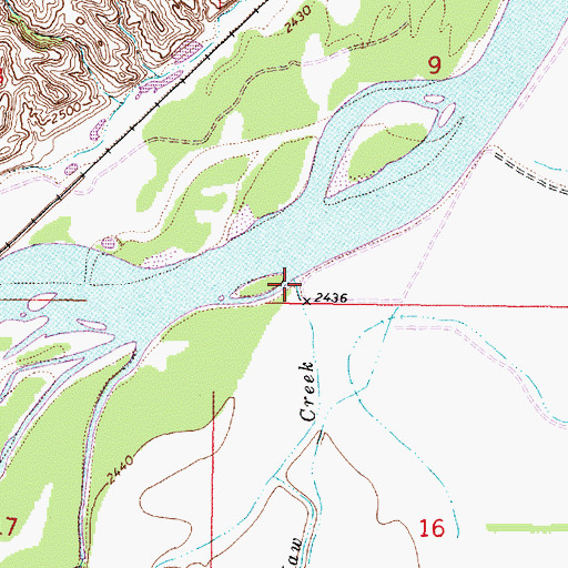 Topographic Map of Iron Jaw Creek, MT