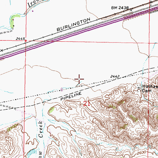 Topographic Map of Iron Jaw Creek, MT
