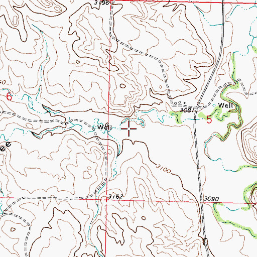 Topographic Map of Iron Spring Coulee, MT