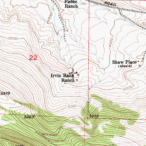 Topographic Map of Irvin Rahn Ranch, MT