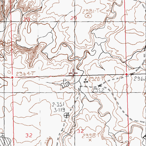 Topographic Map of Irvins Coulee, MT