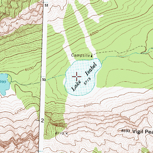 Topographic Map of Lake Isabel, MT