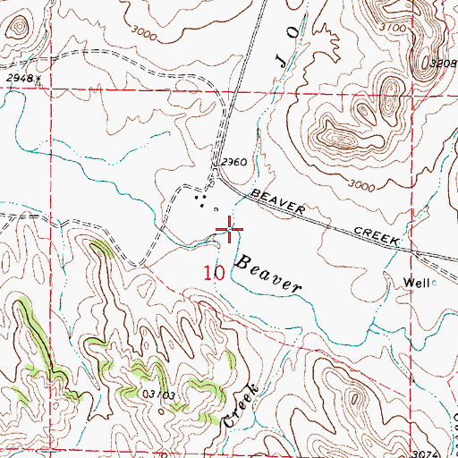 Topographic Map of J O Creek, MT