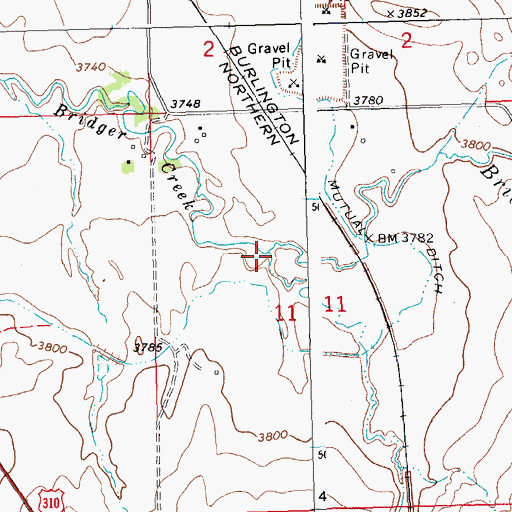 Topographic Map of Jack Creek, MT