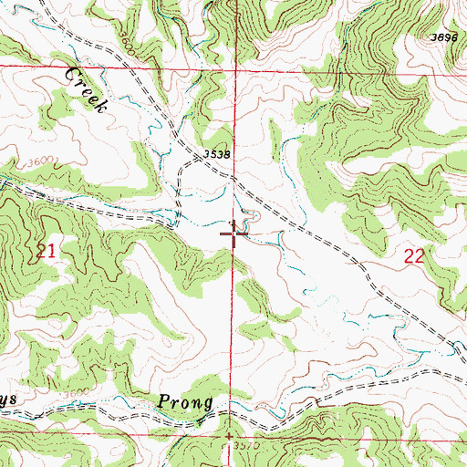 Topographic Map of Jack Creek, MT