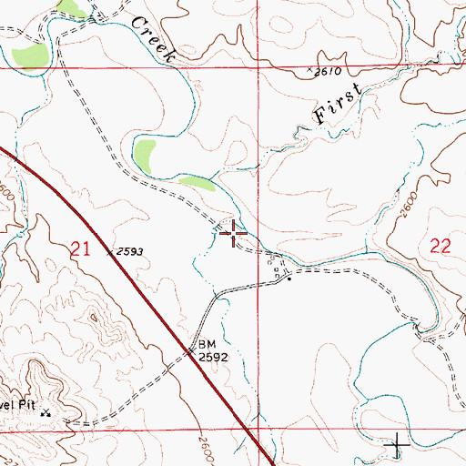 Topographic Map of Jack Creek, MT