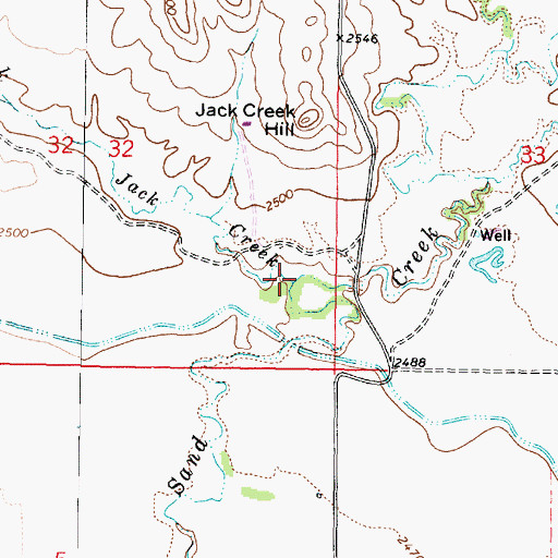 Topographic Map of Jack Creek, MT