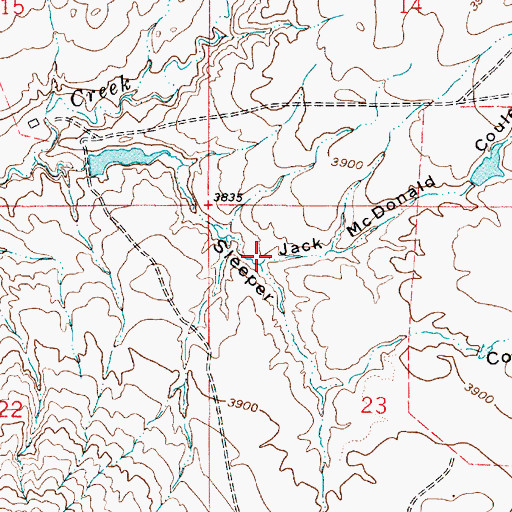 Topographic Map of Jack McDonald Coulee, MT