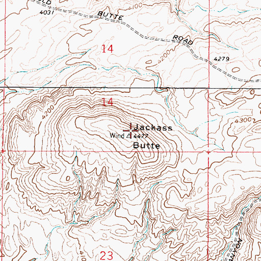 Topographic Map of Jackass Butte, MT