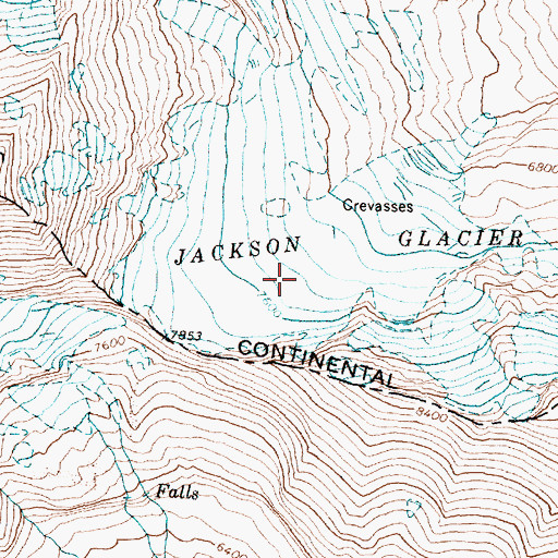 Topographic Map of Jackson Glacier, MT
