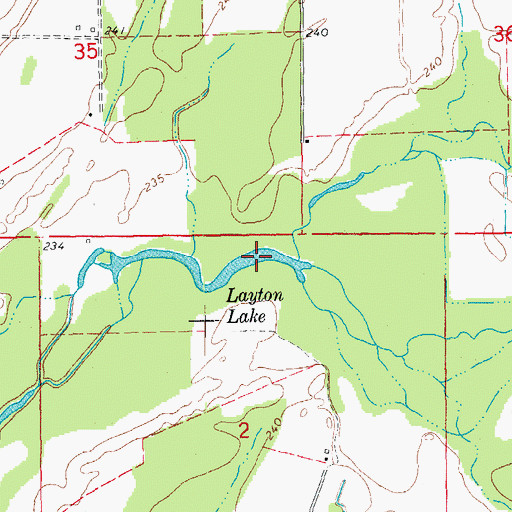 Topographic Map of Layton Lake, AR