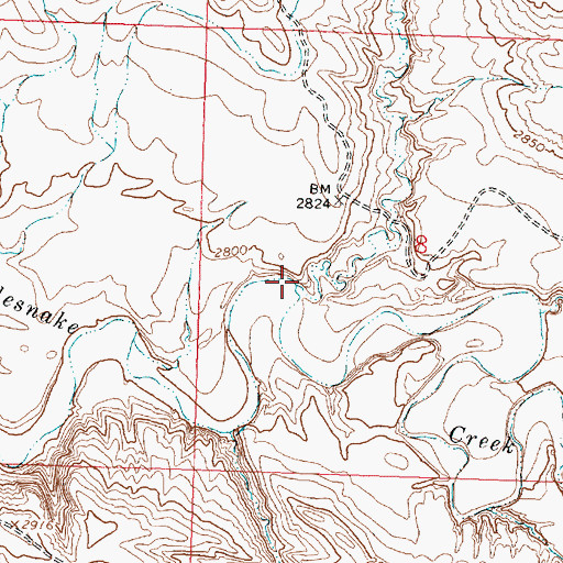 Topographic Map of Jacobsen Coulee, MT