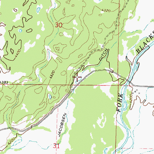 Topographic Map of Jacobsen Ditch, MT