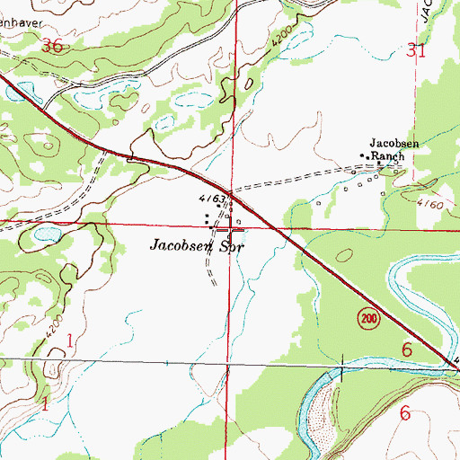 Topographic Map of Jacobsen Spring, MT