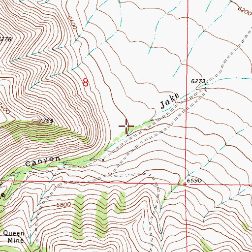 Topographic Map of Jake Canyon, MT