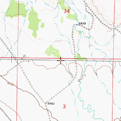 Topographic Map of Jake Canyon Creek, MT