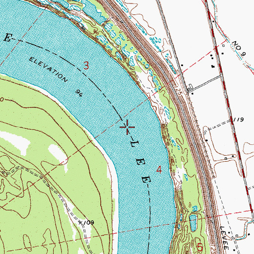 Topographic Map of Lake Lee, AR