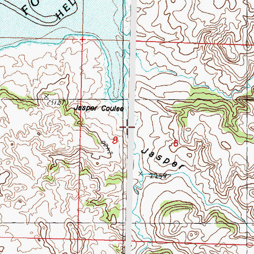 Topographic Map of Jasper Coulee, MT