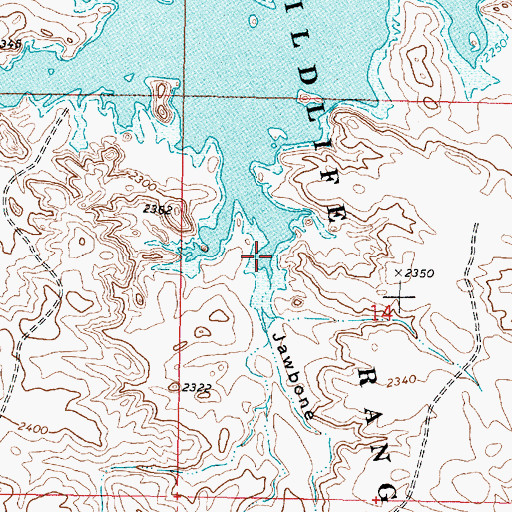 Topographic Map of Jawbone Coulee, MT