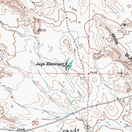 Topographic Map of Jays Reservoir, MT