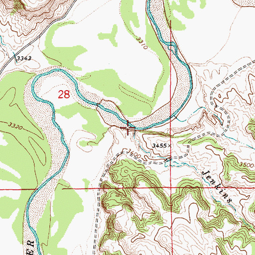 Topographic Map of Jenkins Creek, MT