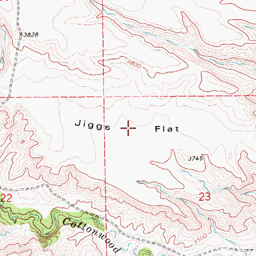 Topographic Map of Jiggs Flat, MT