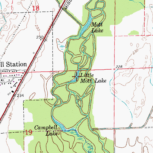 Topographic Map of Little Mott Lake, AR