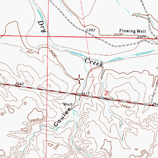 Topographic Map of Jock Coulee, MT