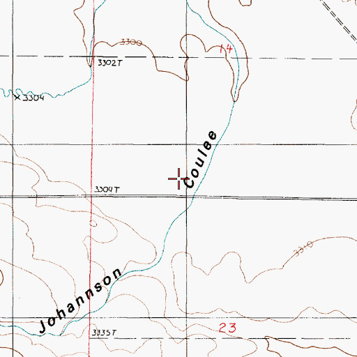 Topographic Map of Johannson Coulee, MT