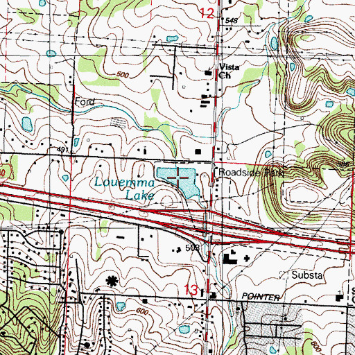 Topographic Map of Louemma Lake, AR