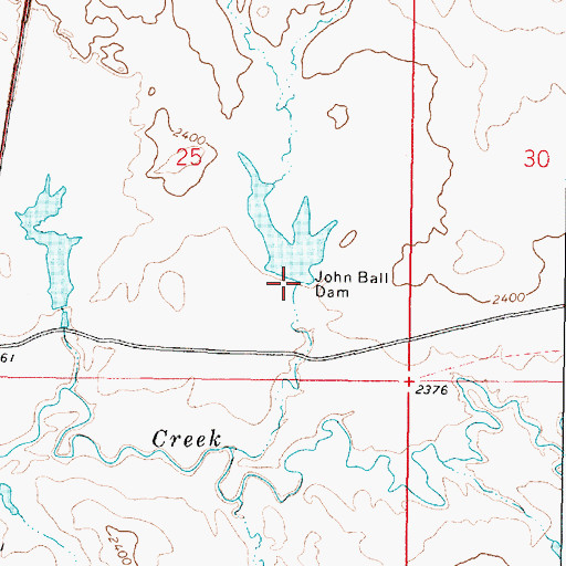 Topographic Map of John Ball Dam, MT
