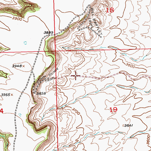 Topographic Map of John Dunn Trail, MT