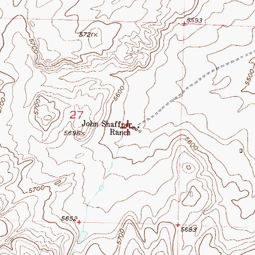 Topographic Map of John Shaffner Ranch, MT