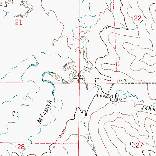 Topographic Map of Johnnie Creek, MT