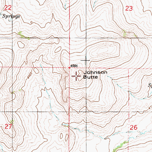 Topographic Map of Johnson Butte, MT