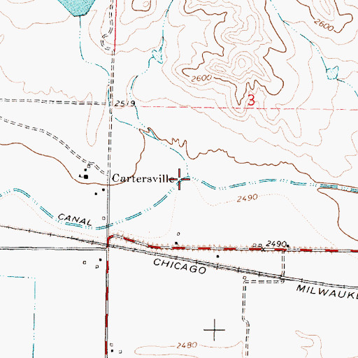 Topographic Map of Johnson Coulee, MT